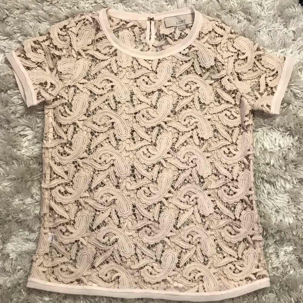 Loft lace short sleeve shirt